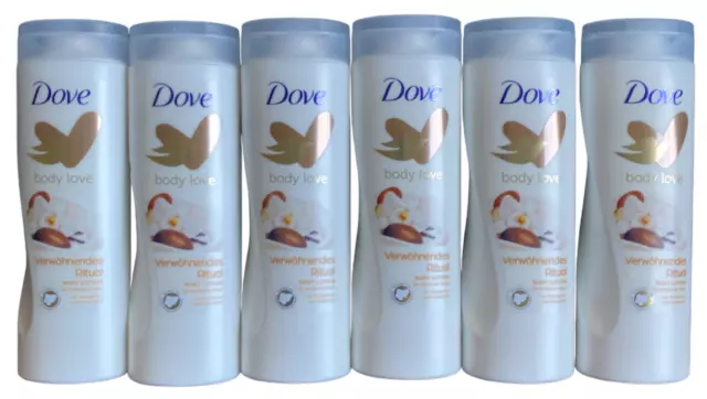 6x Dove Body Lotion Love Verwöhnende Pflege Sheabutter und Vanilleduft (6x400ml)