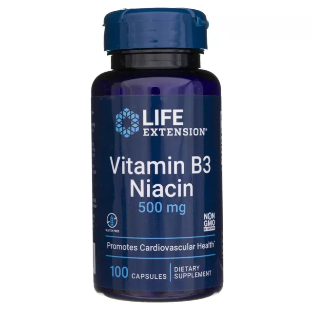 Life Extension Vitamin B3 Niacin 500 mg 100 Kapseln