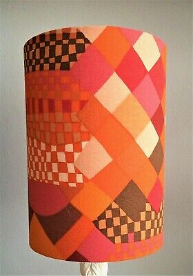 Lámpara de mesa retro LIBERTY BAUHAUS rara tela naranja 15 cm de alto delgada