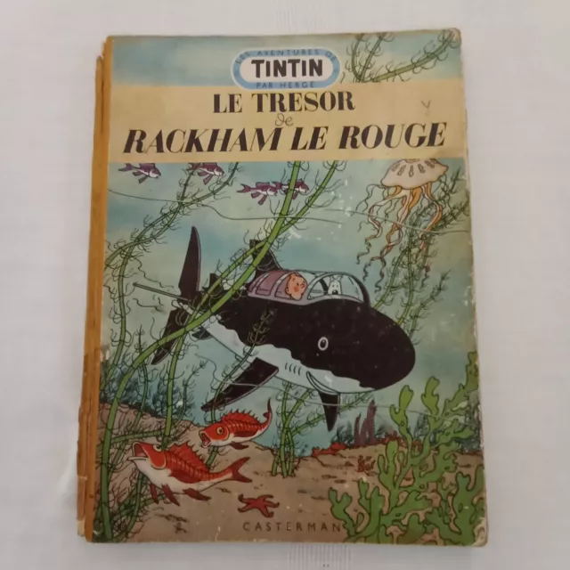 Tintin bd  Le Trésor De Rackham Le Rouge 1952 B6  au médaillon