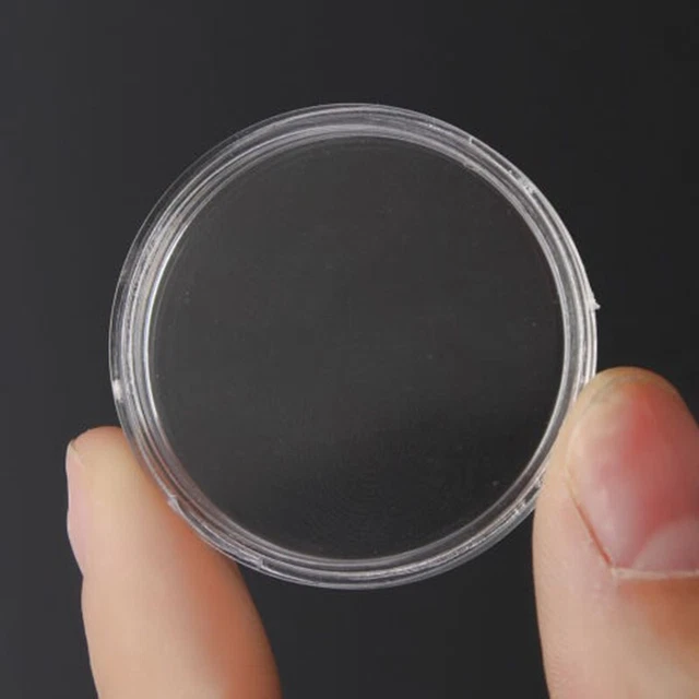 Pièce de Monnaie Capsules Supports 100Pcs Publications Étuis 28mm Transparent