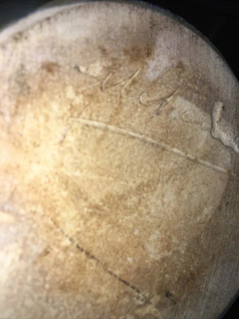 METENIER (?) vase boule a 2 ouvertures grés flamé art déco signature Visible 5