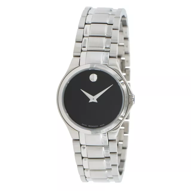 NEW Movado Collection Ladies 28mm Black Dial Bracelet Watch 0606784 MSRP $995