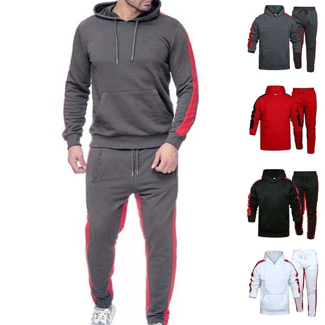 Set jogger felpa con cappuccio uomo tuta atletica per stile di vita attivo