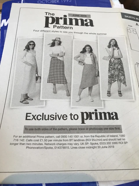 PRIMA SEWING PATTERN Skirt Slanted Sizes 10-20 UNCUT New June 2019 £4. ...