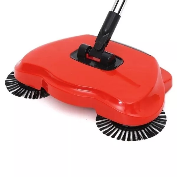 All-In-One Sweeper Vacuum Cleaner Non-Electric Broom Brush Hand-Push Spin 360