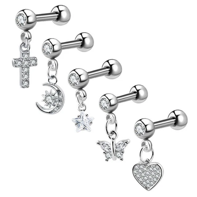 Orecchini in zircone elica lobi auricolari piercing conchiglia trago anello cartilagineo costruzione.DB