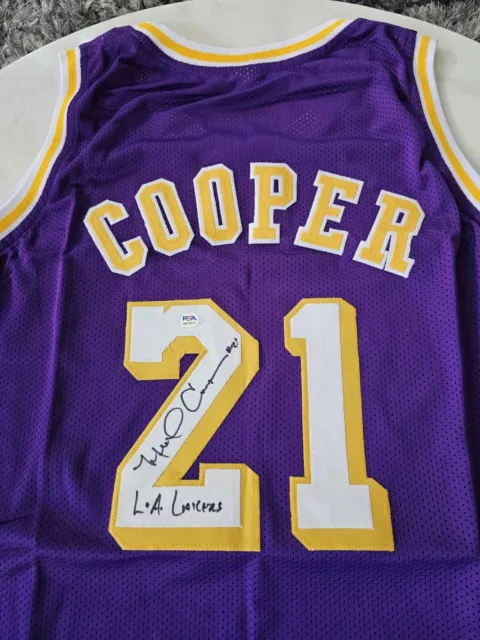 Michael Cooper Autographed/Signed Jersey PSA/DNA Sticker Los Angeles Lakers LA