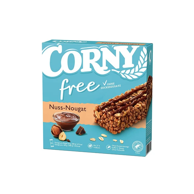 Corny Avena Gratuito Noce Nougat Senza Zuccheri Aggiunti 6x20g