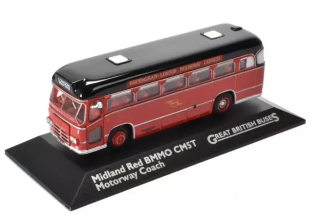 Atlas Great British Buses,Midland Red BMMO CM5T Motorway Coach,  1:76 Scale