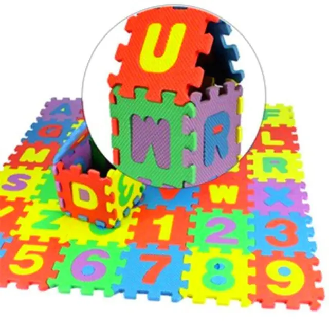 Soft Foam Puzzle Play Mat for Baby Kids | Alphabets  Numbers Tiles 36pcs