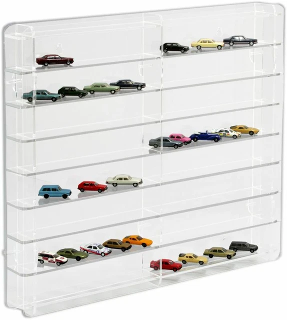 SORA Vetrina Espositiva Per Modellini Auto Scala 1:18 - Parete Trasparente, 6 Posti, 64,5x46,5cm, Fatta In Germania - 2