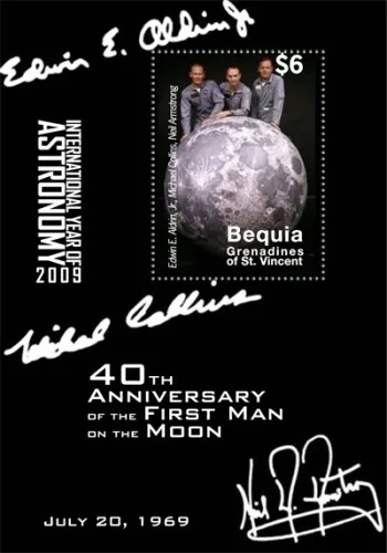 Bequia 2009 - First Man The Moon Landing - Souvenir Stamp sheet - MNH