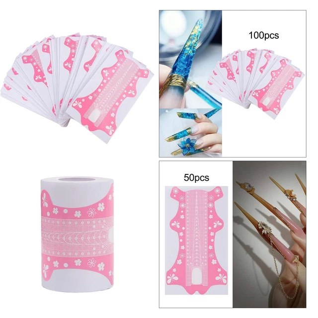 Moldes de extensión de uñas con pegatinas gruesas marcadas con escalas