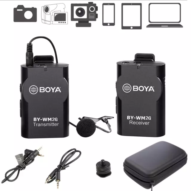 BOYA BY-WM2G Drahtloses Lavalier-Mikrofonsystem für Smartphone Black SEHR GUT