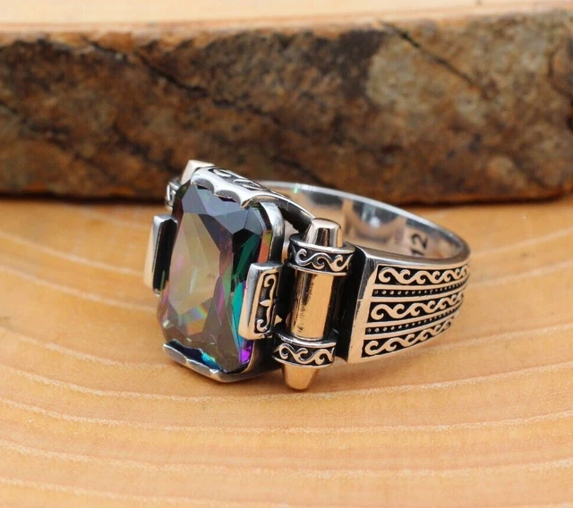 Bague pour homme mystique Bague pour homme faite à la main en argent...