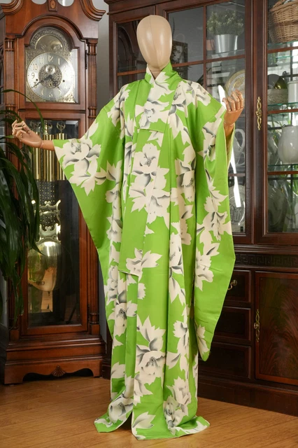 Dear Vanilla Japanese Silk Furisode Kimono Women's Authentic Japan Made Vintage