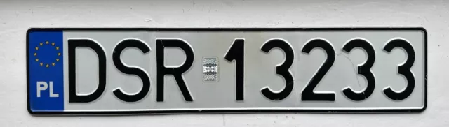 Genuine Poland Polish License Number Plate Collectable Man Cave