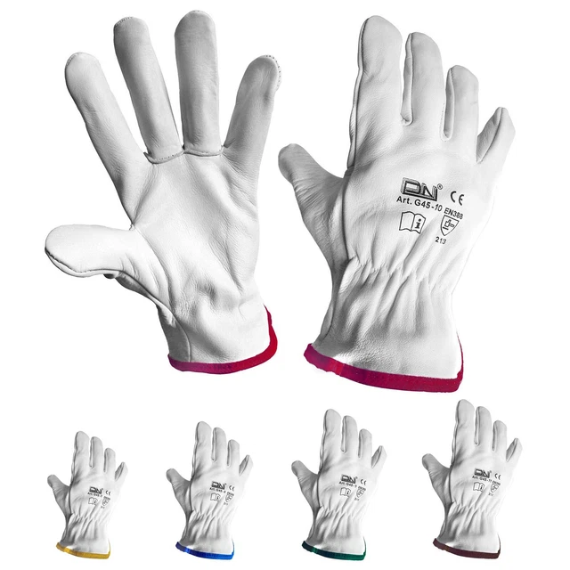 Gants De Travail En Cuir Fleur Taille 7-11 - Blanc - Neuf Avec étiquettes De Nittis