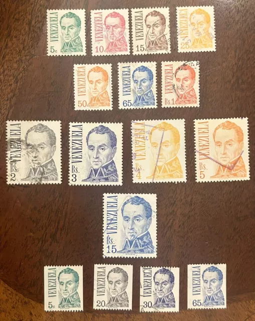 Venezuela: 1976 Set of 16  SC#1121-23, 25, 1128-34, 1136 + 4 Coils. Lot #10-8014