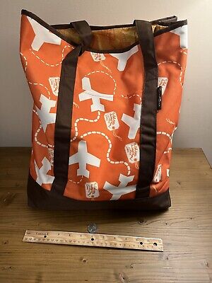 Samantha Brown Large Tote with pouch insert Orange airplane travel NWOT RARE!