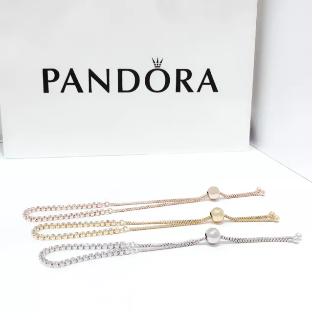 Pandora Silver Charm Bracelet WHITE & ROSE HEART European Beads