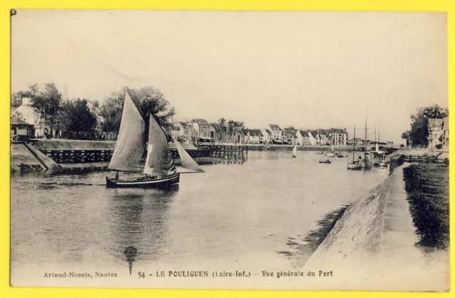 cpa 44 - LE POULIGUEN (Loire Atlantique) Le PORT Les Quais VOILIER de PÊCHE