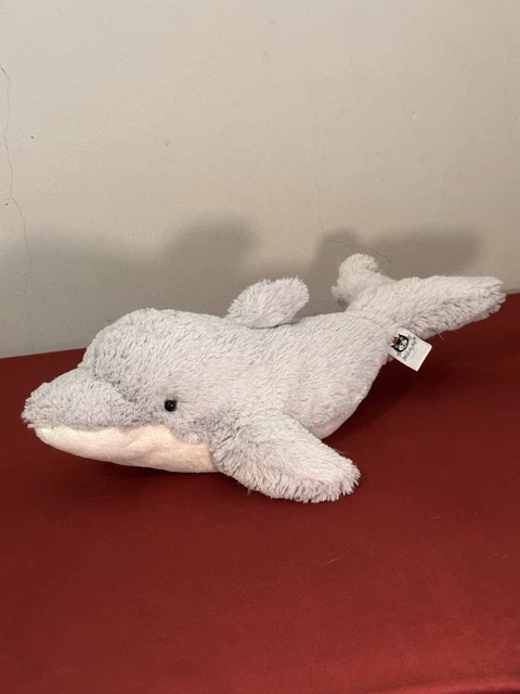 JELLYCAT DORA DOLPHIN Plush Stuffed Toy Gray White 16” Retired