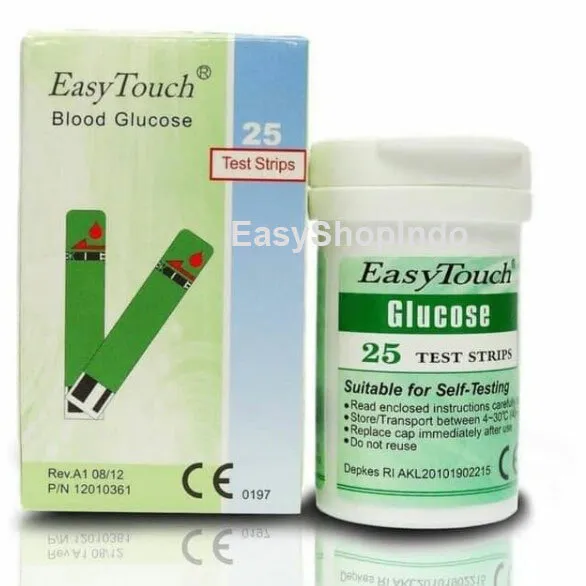 Nueva tira reactiva original fácil de tocar para comprobar el nivel de glucosa en sangre - 25 tiras
