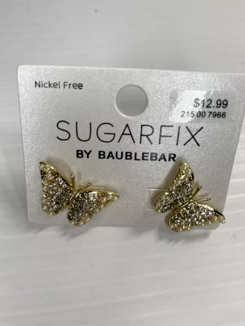 Sugarfix by BaubleBar Crystal Wings Butterfly Stud Statement Earrings