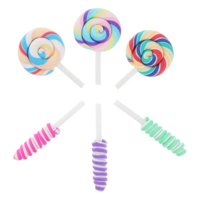 40 Pcs Lollipop Pendant Resin Candy Pendant Bracelet Charms Jewelry Key Chain