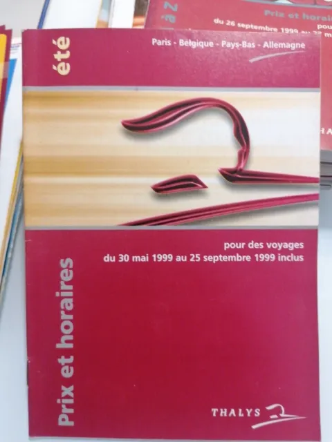 SNCF  Guide horaires Thalys 1999.