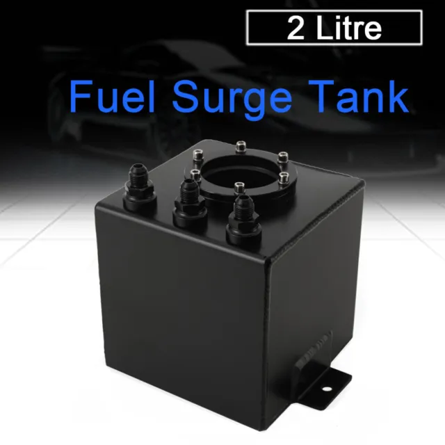 2L High Flow Swirl Fuel Surge Pot Tank AN6 Aluminum Fit 044 External Fuel Pump