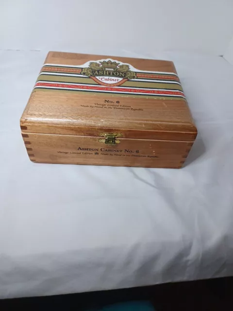 Ashton Cabinet No. 6 Empty Wood EMPTY Cigar Box  Hand crafted in the Dom. Rep.
