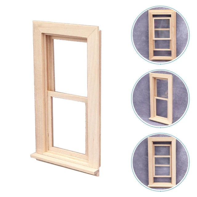1 Set Holz Dekorative Schöne Puppe Fenster Für Decor Kinder 12