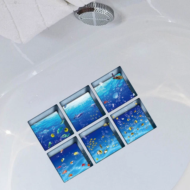 Pegatinas 3D sin bañera, pegatinas de ducha para niños, The Underwater World Bath