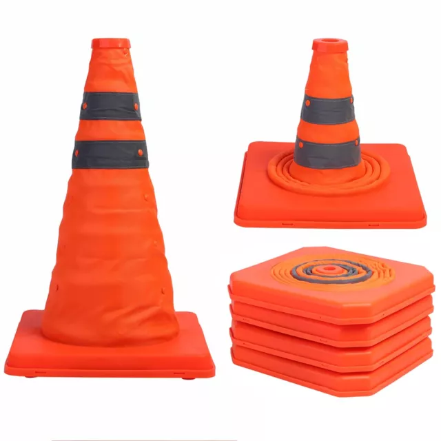 Sunnyglade 4 Pack 15.5 inch Collapsible Traffic Cones Multi Purpose Pop up Re...