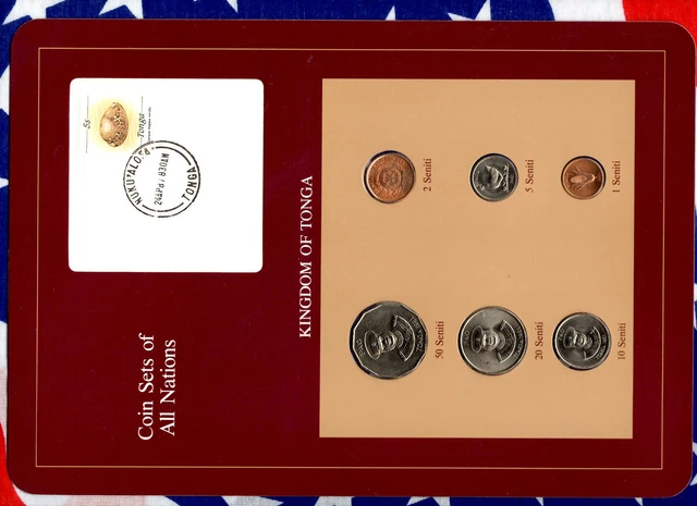 Coin Sets of All Nations Tonga UNC 1,2,5,10,20,50 Seniti 1981 24AP87
