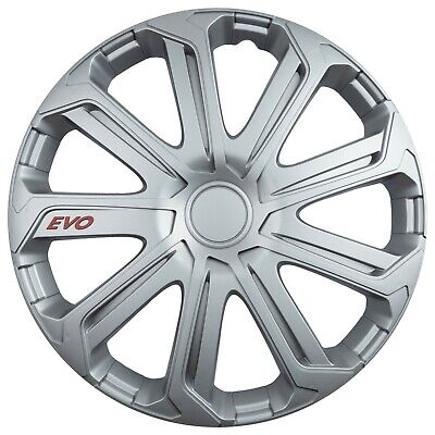 Wheel Trims 15" Hub Caps Evo Plastic Covers Set of 4 Silver specific GT