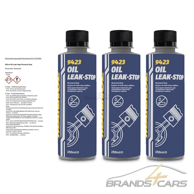 3x 250 ml MANNOL OIL LEAK STOP SIGILLANTE MOTORE PERDITA OLIO STOP PERDITE OLIO