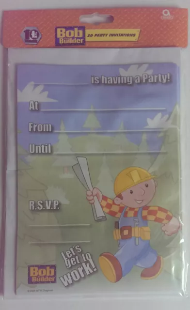 20 Bob the Builder Birthday Party Invitations & Envelopes