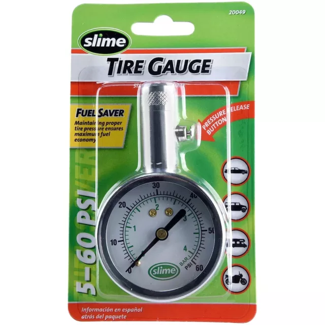 Slime Large Face Dial Tire Gauge (5-60 psi) - 20049