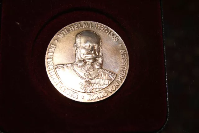 100 J. Gedenk Münze hartvergoldet Kaiser Wilhelm I. 1797-1888 König von Preussen