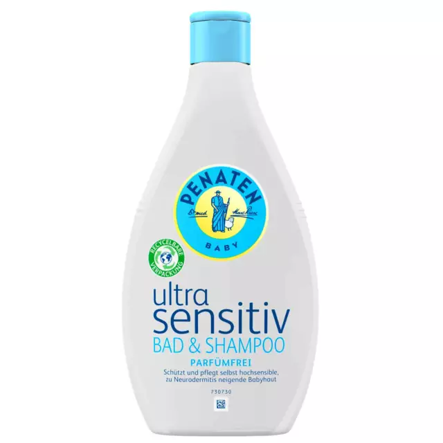 6x 400ml Penaten Bebé Ultra Sensible Malo & Champú sin Perfume Cuidado Suave 2