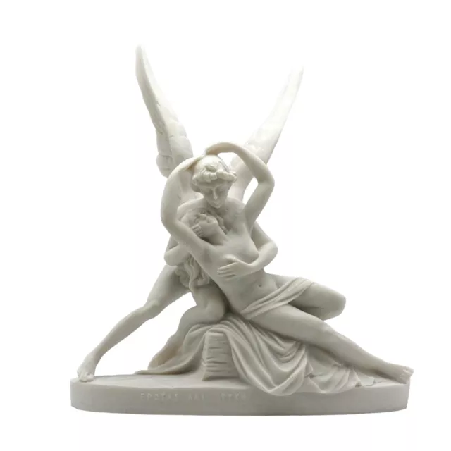 Cupid & Psyche Cast Marble Statue God Eros Nude Love & Soul Sculpture Erotic Art