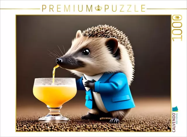 CALVENDO PUZZLE IGEL im feinen Anzug trinkt einen Cocktail | 1000 Teile ...