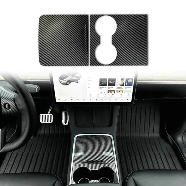 Logo Decal Wrap for Tesla Model Y, 4-pc Set (Carbon Fiber Black) :  : Automotive