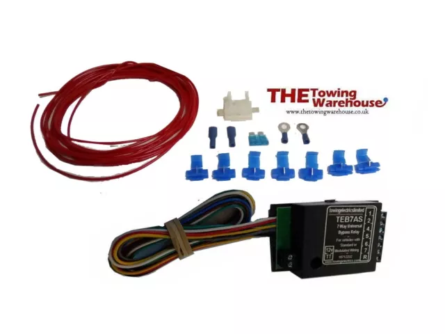 Universal Towbar wiring Kit - TEB7AS bypass relay, cable, fuse, & connectors.