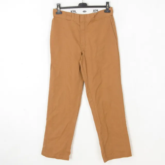 Dickies Original 874 Hombre W32 L32 Relajado Fit Cónico Trabajo Pantalones Brown