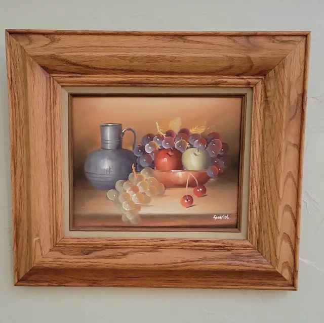 Still Life Oil Painting Silver Gesso Wood 18x22 Frame Fits 16 x 20 Picture  Photo